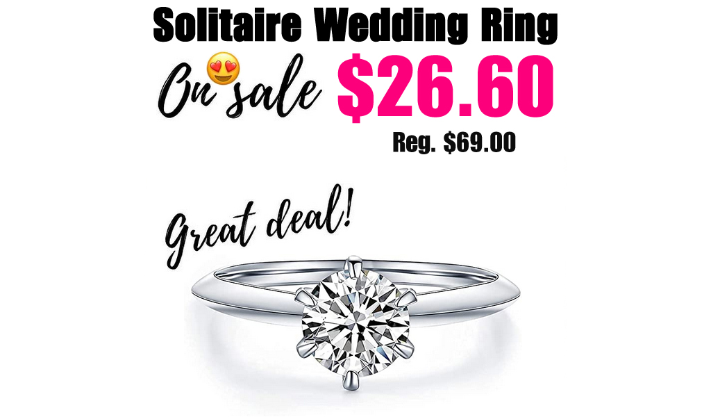 Solitaire Wedding Ring Only $26.60 Shipped on Amazon (Regularly $69.00)