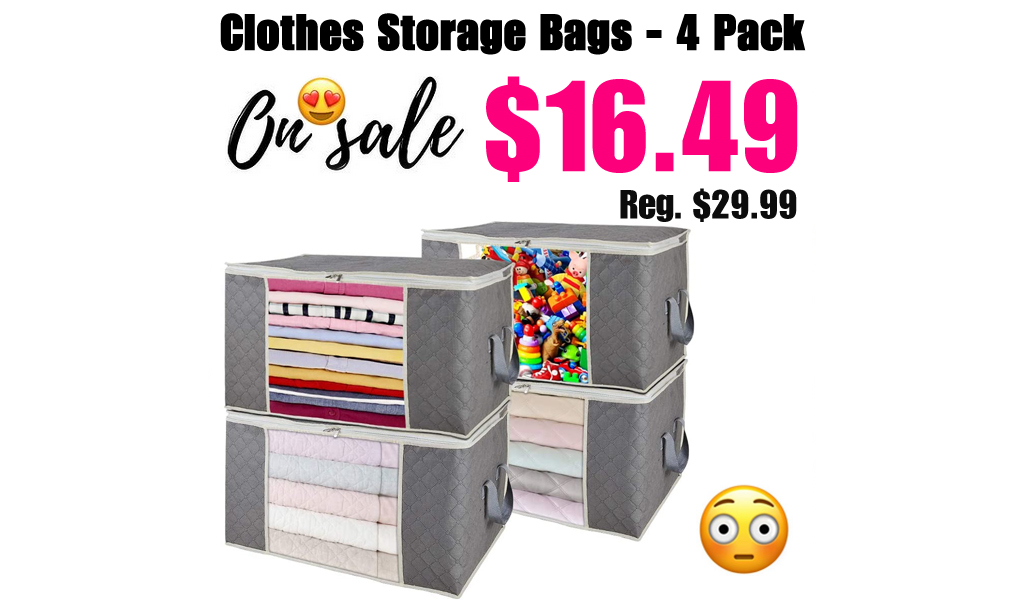 Clothes Storage Bags - 4 Pack Only $16.49 Shipped on Amazon (Regularly $29.99)