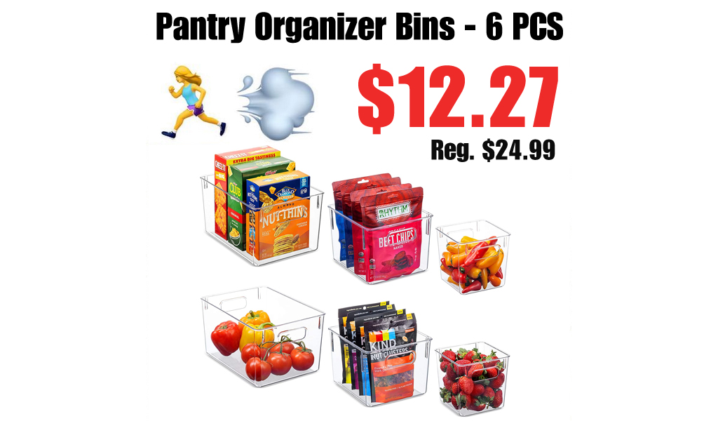 Pantry Organizer Bins - 6 PCS Only $12.27 Shipped on Amazon (Regularly $24.99)