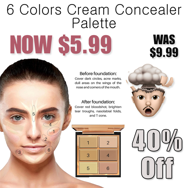 6 Colors Cream Concealer Palette Only $5.99 Shipped on Amazon (Regularly $9.99)