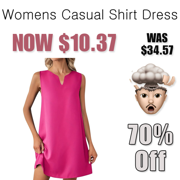 Womens Casual Shirt Dress Only $10.37 Shipped on Amazon (Regularly $34.57)