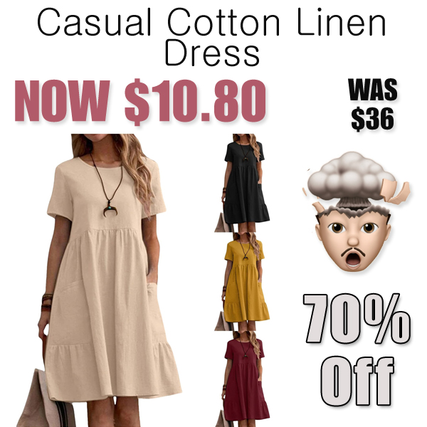 Casual Cotton Linen Dress Only $10.80 Shipped on Amazon (Regularly $36)