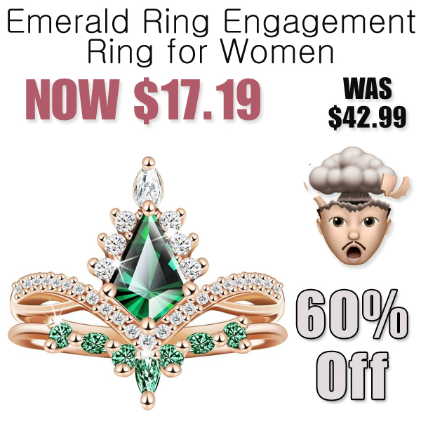 Emerald Ring Engagement Ring for Women Only $17.19 Shipped on Amazon (Regularly $42.99)