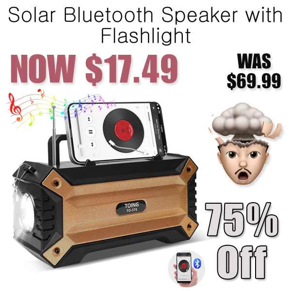 Solar Bluetooth Speaker with Flashlight Only $17.49 Shipped on Amazon (Regularly $69.99)