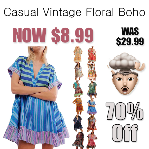 Casual Vintage Floral Boho Only $8.99 Shipped on Amazon (Regularly $29.99)