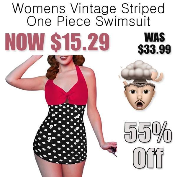 Womens Vintage Striped One Piece Swimsuit Only $15.29 Shipped on Amazon (Regularly $33.99)