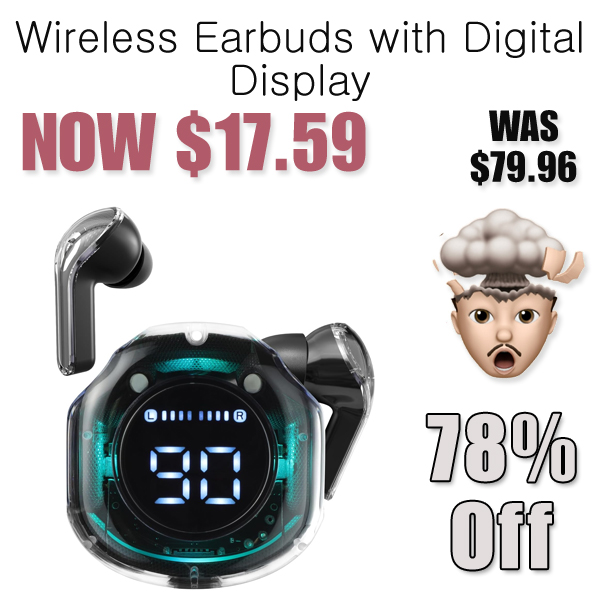 Wireless Earbuds with Digital Display Only $17.59 Shipped on Amazon (Regularly $79.96)