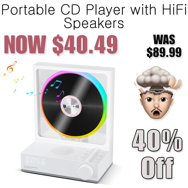 Portable CD Player with HiFi Speakers Only $40.49 Shipped on Amazon (Regularly $89.99)