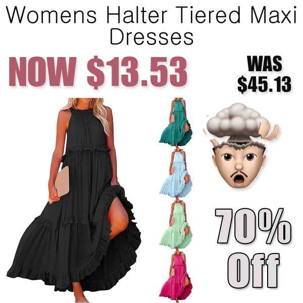 Womens Halter Tiered Maxi Dresses Only $13.53 Shipped on Amazon (Regularly $45.13)
