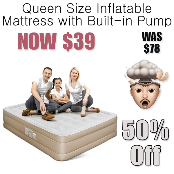 Queen Size Inflatable Mattress with Built-in Pump Only $39 Shipped on Amazon (Regularly $78)