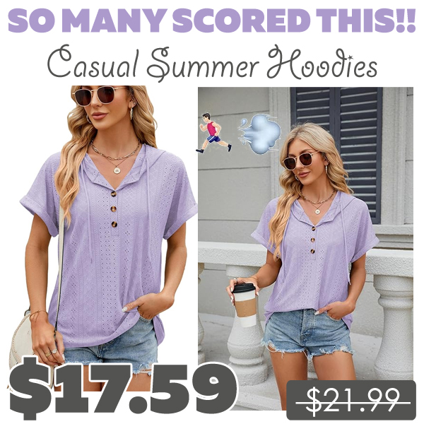 Casual Summer Hoodies Only $17.59 (Regularly $21.99)