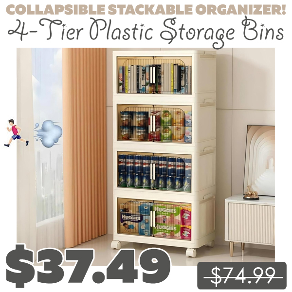 4-Tier Plastic Storage Bins Only $37.49 (Regularly $74.99)