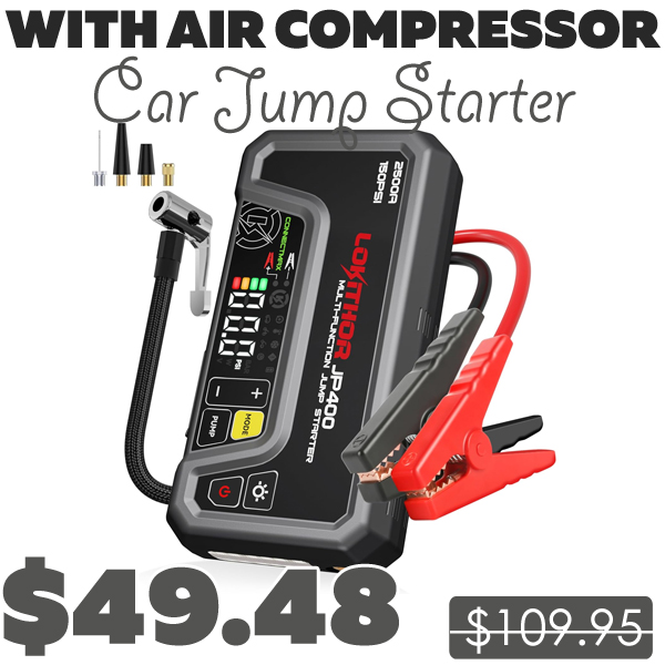 Jump Starter Only $49.48 (Regularly $109.95)