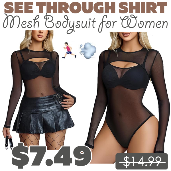 Mesh Bodysuit for Women Only $7.49 (Regularly $14.99)
