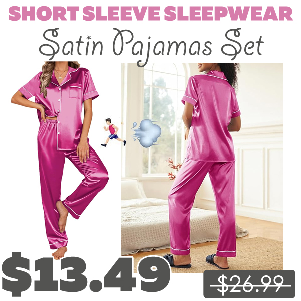 Satin Pajamas Set Only $13.49 (Regularly $26.99)