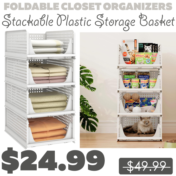 Stackable Plastic Storage Basket Only $24.99 (Regularly $49.99)