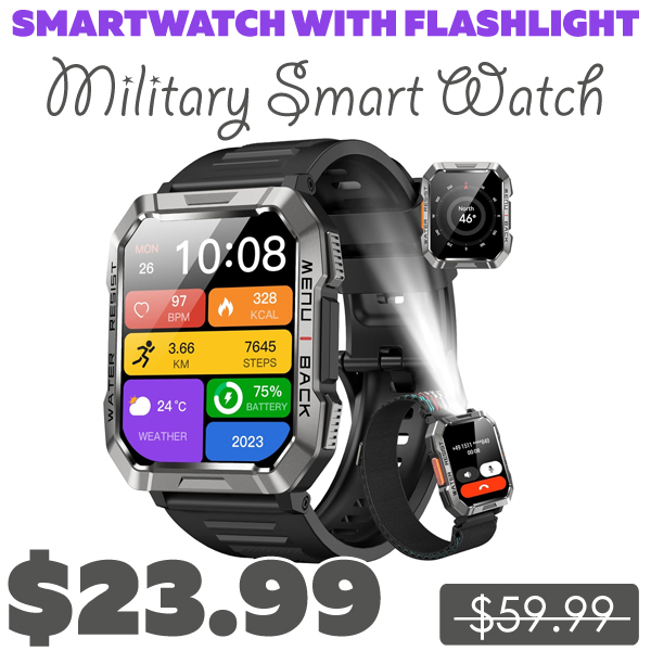 Military Smart Watch Only $23.99 (Regularly $59.99)