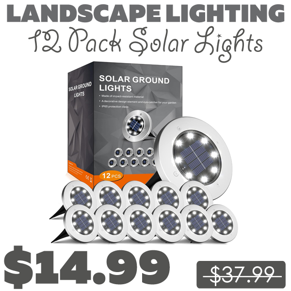 12 Pack Solar Lights Only $14.99 (Regularly $37.99)