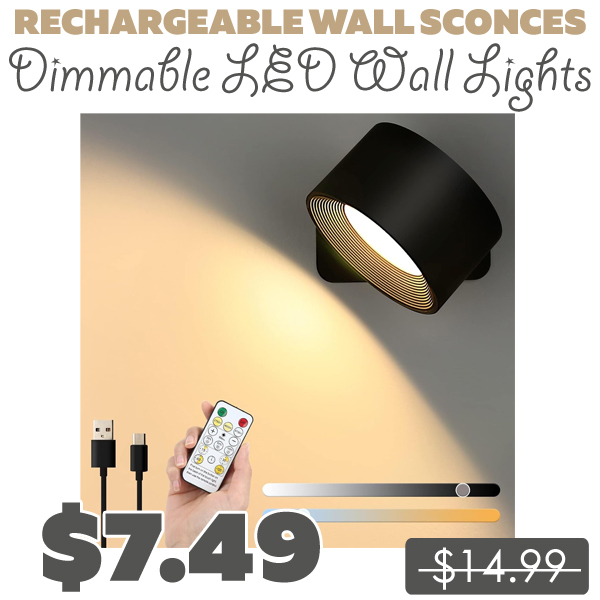 Dimmable LED Wall Lights Only $7.49 (Regularly $14.99)
