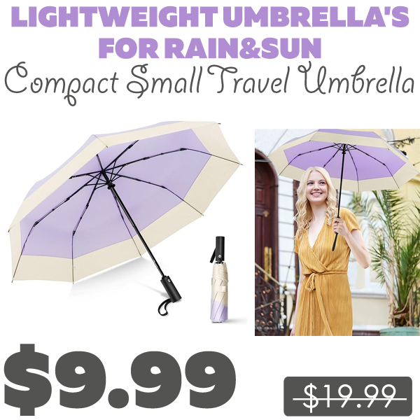 Compact Small Travel Umbrella Only $9.99 (Regularly $19.99)