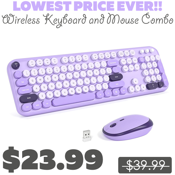 Wireless Keyboard and Mouse Combo Only $23.99 (Regularly $39.99)