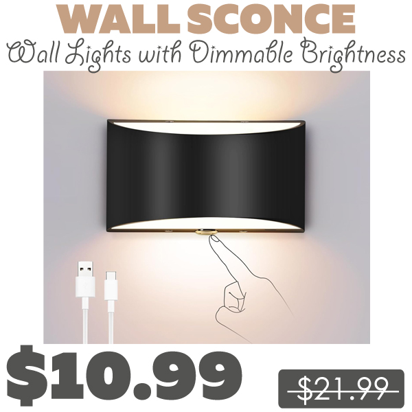 Wall Lights with Dimmable Brightness Only $10.99 (Regularly $21.99)