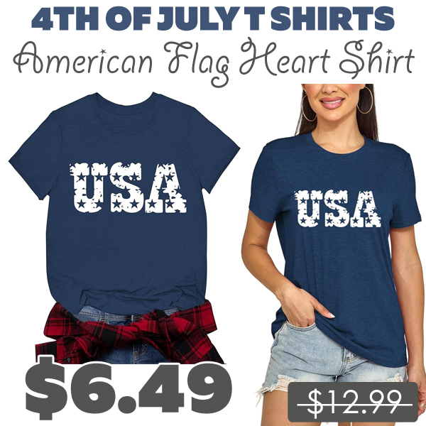 American Flag Heart Shirt Only $6.49 (Regularly $12.99)