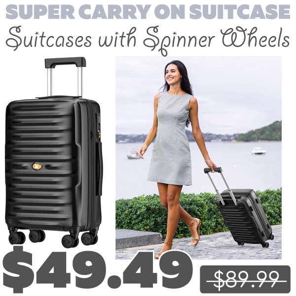Suitcases with Spinner Wheels Only $49.49 (Regularly $89.99)