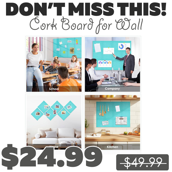 Cork Board for Wall Only $24.99 (Regularly $49.99)