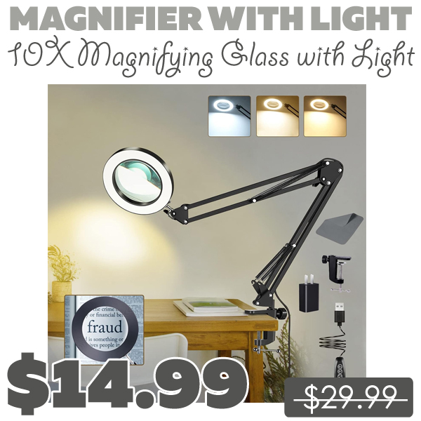10X Magnifying Glass with Light Only $14.99 (Regularly $29.99)