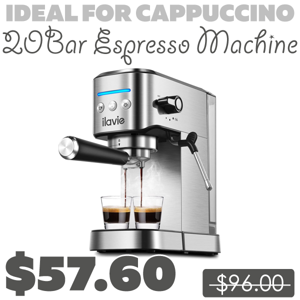 20Bar Espresso Machine Only $57.60 (Regularly $96.00)