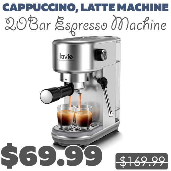 20Bar Espresso Machine Only $69.99 (Regularly $169.99)