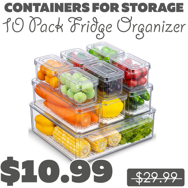 10 Pack Fridge Organizer Only $10.99 (Regularly $29.99)