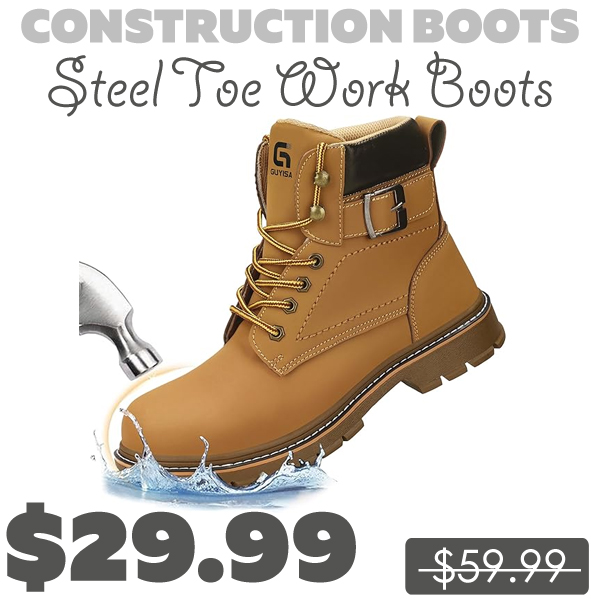 Steel Toe Work Boots Only $29.99 (Regularly $59.99)