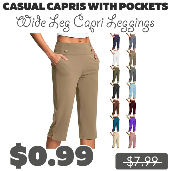 Wide Leg Capri Leggings Only $0.99 (Regularly $7.99)