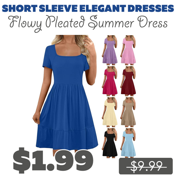 Flowy Pleated Summer Dress Only $1.99 (Regularly $9.99)