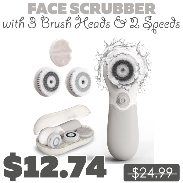 Face Scrubber with 3 Brush Heads & 2 Speeds Only $12.74 (Regularly $24.99)