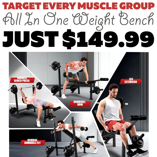 All In One Weight Bench Only $149.99 (Regularly $199.99)