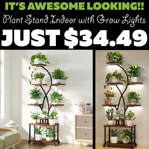 Plant Stand Indoor with Grow Lights Only $34.49 (Regularly $95.99)