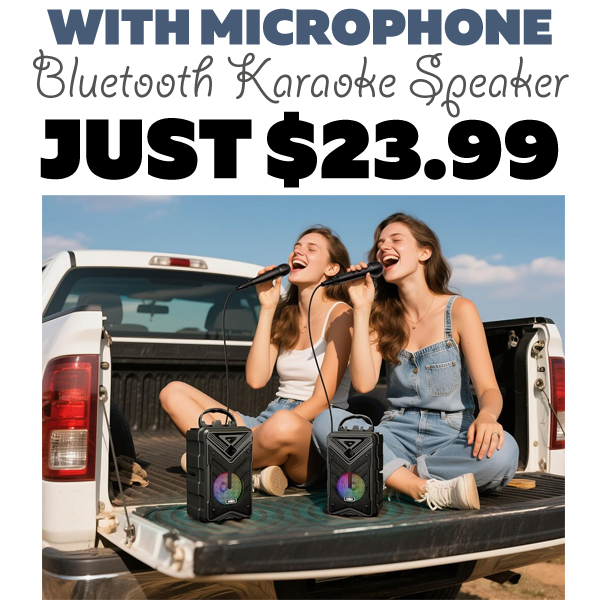 Bluetooth Karaoke Speaker Only $23.99 (Regularly $95.96)