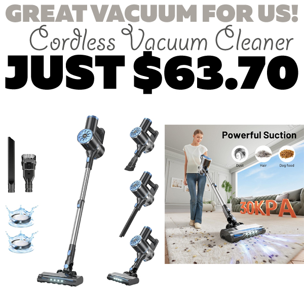 Cordless Vacuum Cleaner Only $63.70 (Regularly $115.50)