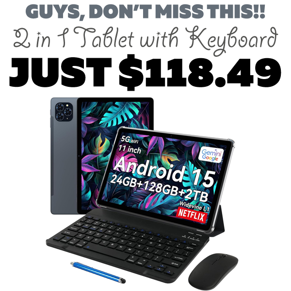 2 in 1 Tablet with Keyboard Only $118.49 (Regularly $229.99)