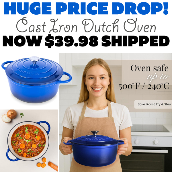 Cast Iron Dutch Oven Just $39.98 on Amazon (Reg. $49.99)