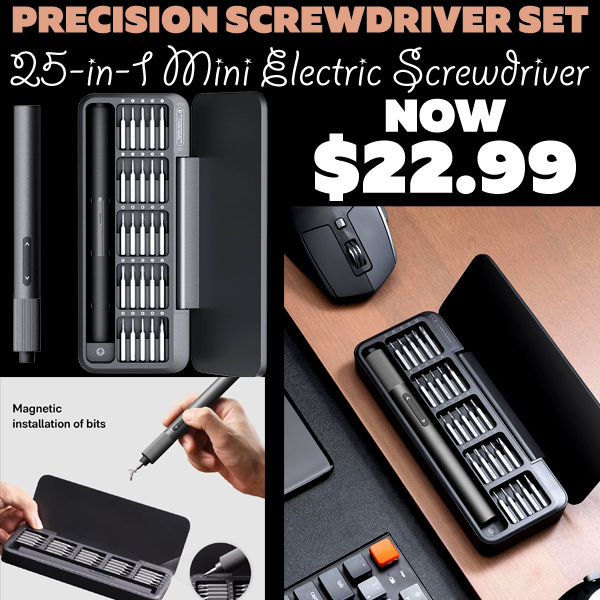 25-in-1 Mini Electric Screwdriver Only $22.99 (Regularly $49.99)