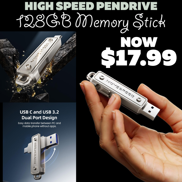 128GB Memory Stick Only $17.99 (Regularly $29.99)