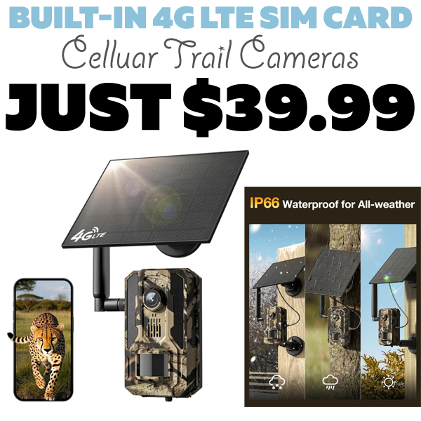 Celluar Trail Cameras Only $39.99 (Regularly $59.99)