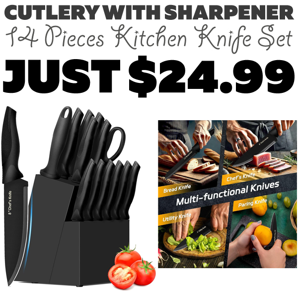 14 Pieces Kitchen Knife Set Only $24.99 (Regularly $49.99)