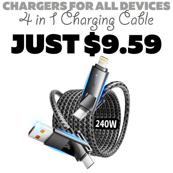 4 in 1 Charging Cable Only $9.59 (Regularly $19.99)