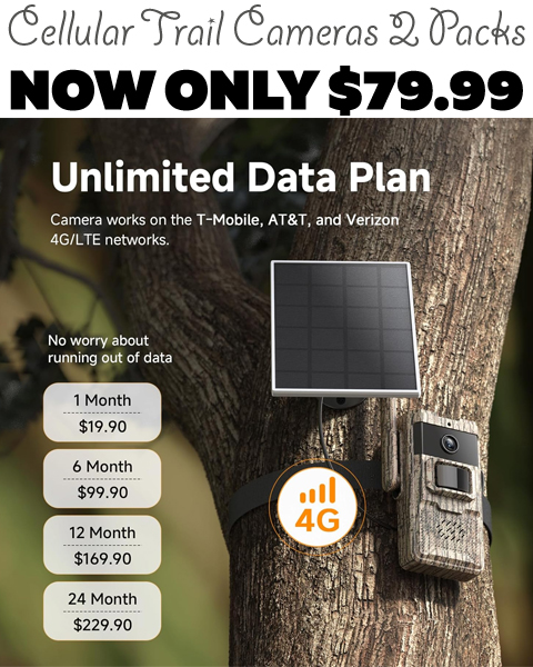 Cellular Trail Cameras 2 Packs Only $79.99 (Regularly $333.99)