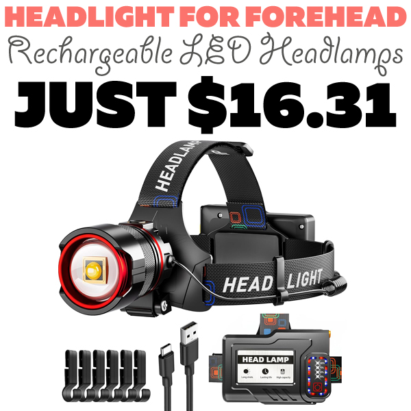 Rechargeable LED Headlamps Only $16.31 (Regularly $33.99)